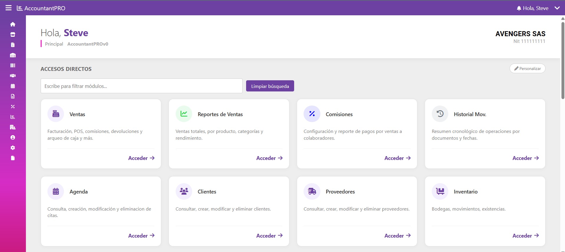 Dashboard AccountantPRO